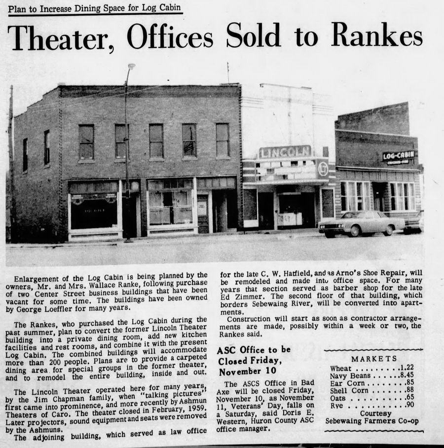 Lincoln Theatre - NOV 9 1967 ARTILCE ON SALE